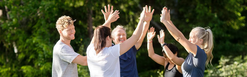 Udendørs teamevent med Boozt fra GoTeam med energiske øvelser.