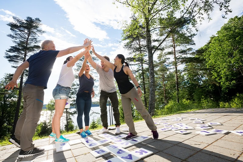 Udendørs teambulding ved Svendborg på Sydfyn.